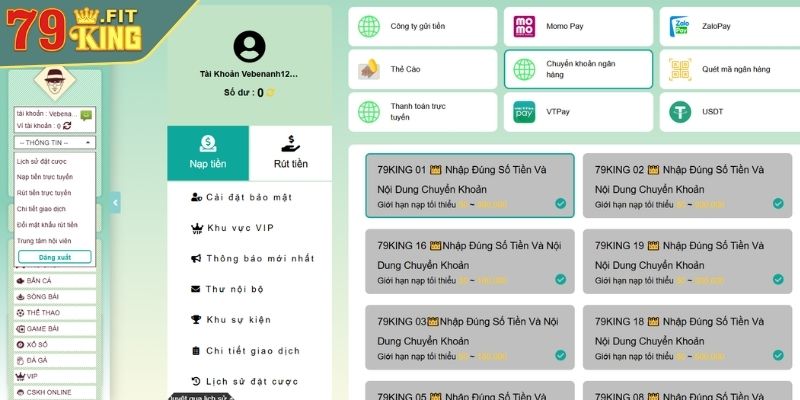 Nạp Và Rút Tiền 79KING Theo Hướng Dẫn Chi Tiết Từ Chuyên Gia 1 Thực hiện điền thông tin nạp tiền 79KING